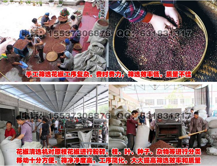 花椒篩選人工機(jī)器對(duì)比